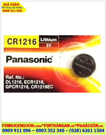 Pin Panasonic CR1216; Pin 3v lithium Panasonic CR1216 chính hãng, Xuất xứ Indonesia 